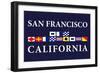 San Francisco, California - Nautical Flags-Lantern Press-Framed Art Print