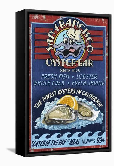 San Francisco, California - Oyster Bar-Lantern Press-Framed Stretched Canvas