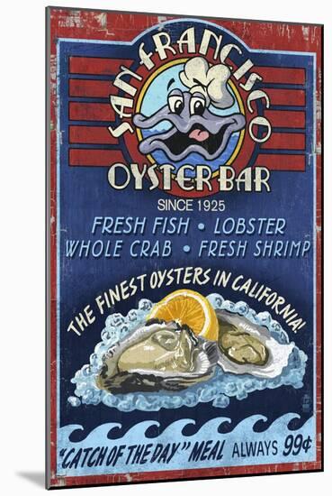 San Francisco, California - Oyster Bar-Lantern Press-Mounted Art Print