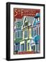 San Francisco, California - Painted Ladies-Lantern Press-Framed Art Print