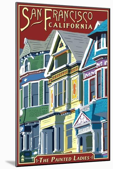 San Francisco, California - Painted Ladies-Lantern Press-Mounted Art Print