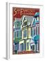 San Francisco, California - Painted Ladies-Lantern Press-Framed Art Print