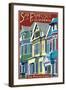 San Francisco, California - Painted Ladies-Lantern Press-Framed Art Print