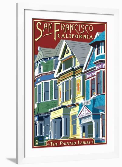 San Francisco, California - Painted Ladies-Lantern Press-Framed Art Print