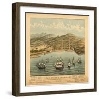 San Francisco, California - Panoramic Map No. 1-Lantern Press-Framed Art Print