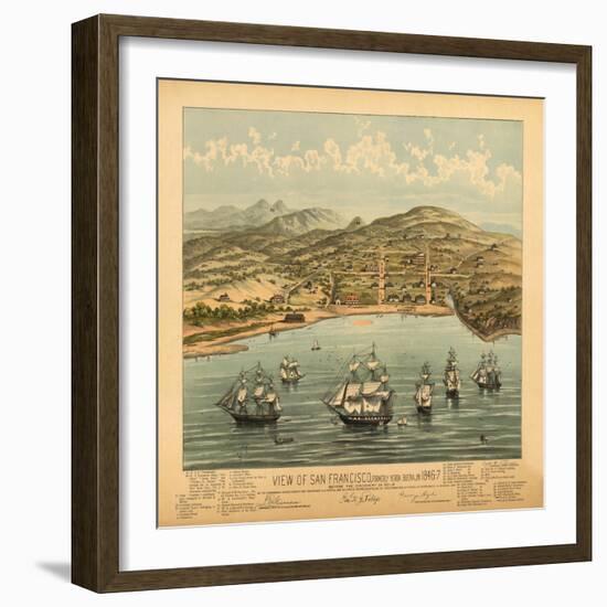 San Francisco, California - Panoramic Map No. 1-Lantern Press-Framed Art Print