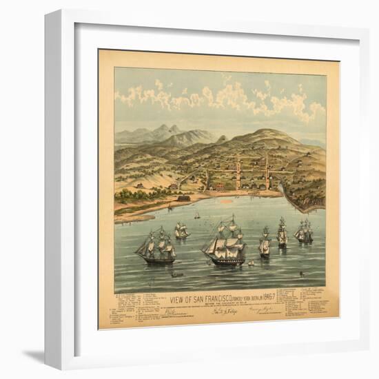 San Francisco, California - Panoramic Map No. 1-Lantern Press-Framed Art Print