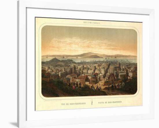 San Francisco, California - Panoramic Map No. 2-Lantern Press-Framed Art Print