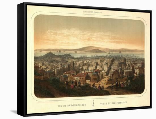 San Francisco, California - Panoramic Map No. 2-Lantern Press-Framed Stretched Canvas
