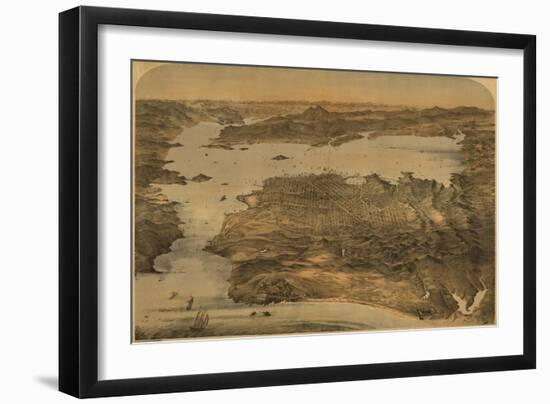 San Francisco, California - Panoramic Map No. 3-Lantern Press-Framed Art Print