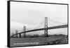 San Francisco, California - Panoramic View of Bay Bridge-Lantern Press-Framed Stretched Canvas