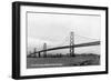 San Francisco, California - Panoramic View of Bay Bridge-Lantern Press-Framed Art Print