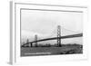 San Francisco, California - Panoramic View of Bay Bridge-Lantern Press-Framed Art Print