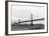 San Francisco, California - Panoramic View of Bay Bridge-Lantern Press-Framed Art Print