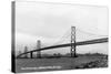 San Francisco, California - Panoramic View of Bay Bridge-Lantern Press-Stretched Canvas