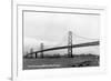 San Francisco, California - Panoramic View of Bay Bridge-Lantern Press-Framed Premium Giclee Print