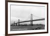 San Francisco, California - Panoramic View of Bay Bridge-Lantern Press-Framed Premium Giclee Print