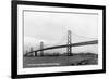 San Francisco, California - Panoramic View of Bay Bridge-Lantern Press-Framed Premium Giclee Print