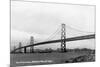 San Francisco, California - Panoramic View of Bay Bridge-Lantern Press-Mounted Premium Giclee Print