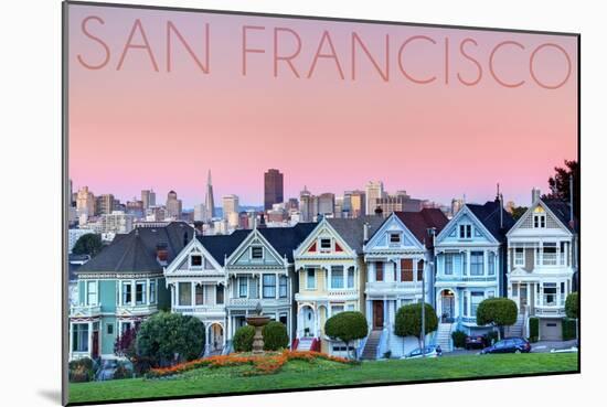 San Francisco, California - Pink Ladies-Lantern Press-Mounted Art Print