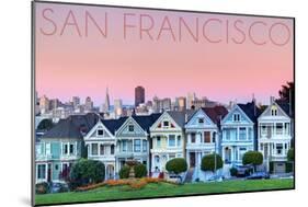 San Francisco, California - Pink Ladies-Lantern Press-Mounted Art Print