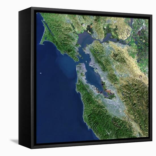 San Francisco, California, Satellite View-Stocktrek Images-Framed Stretched Canvas