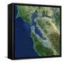 San Francisco, California, Satellite View-Stocktrek Images-Framed Stretched Canvas