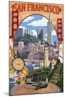 San Francisco, California Scenes-Lantern Press-Mounted Art Print