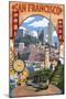 San Francisco, California Scenes-Lantern Press-Mounted Art Print