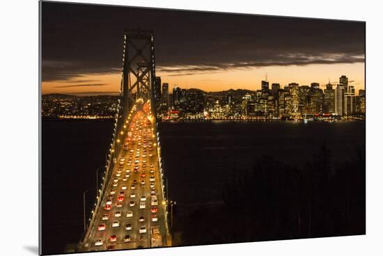 San Francisco, California, skyline and the Oakland Bay Bridge at evening.-Bill Bachmann-Mounted Premium Photographic Print