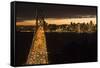 San Francisco, California, skyline and the Oakland Bay Bridge at evening.-Bill Bachmann-Framed Stretched Canvas