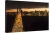 San Francisco, California, skyline and the Oakland Bay Bridge at evening.-Bill Bachmann-Stretched Canvas