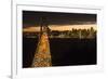 San Francisco, California, skyline and the Oakland Bay Bridge at evening.-Bill Bachmann-Framed Photographic Print