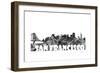 San Francisco California Skyline BG 2-Marlene Watson-Framed Giclee Print