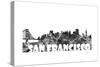 San Francisco California Skyline BG 2-Marlene Watson-Stretched Canvas