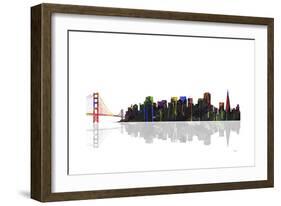 San Francisco California Skyline BW 1-Marlene Watson-Framed Giclee Print