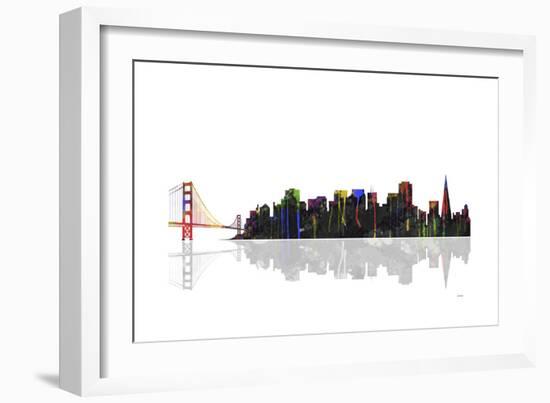 San Francisco California Skyline BW 1-Marlene Watson-Framed Giclee Print