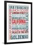 San Francisco, California - Typography-Lantern Press-Framed Art Print