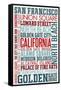 San Francisco, California - Typography-Lantern Press-Framed Stretched Canvas