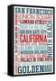 San Francisco, California - Typography-Lantern Press-Framed Stretched Canvas