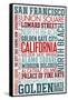 San Francisco, California - Typography-Lantern Press-Framed Stretched Canvas