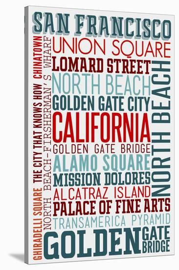 San Francisco, California - Typography-Lantern Press-Stretched Canvas