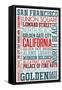 San Francisco, California - Typography-Lantern Press-Framed Stretched Canvas