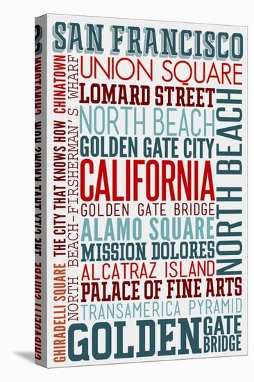 San Francisco, California - Typography-Lantern Press-Stretched Canvas