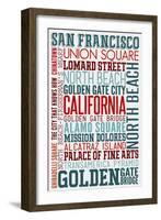 San Francisco, California - Typography-Lantern Press-Framed Art Print