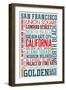 San Francisco, California - Typography-Lantern Press-Framed Art Print