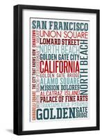 San Francisco, California - Typography-Lantern Press-Framed Art Print