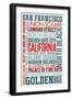 San Francisco, California - Typography-Lantern Press-Framed Art Print