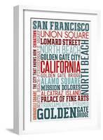 San Francisco, California - Typography-Lantern Press-Framed Art Print