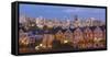 San Francisco, California, Victorian homes and city at dusk-Bill Bachmann-Framed Stretched Canvas